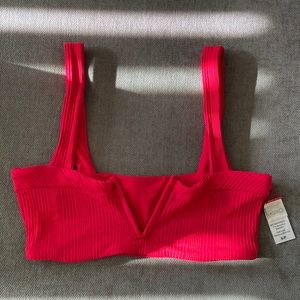 L*Space ribbed red bikini top